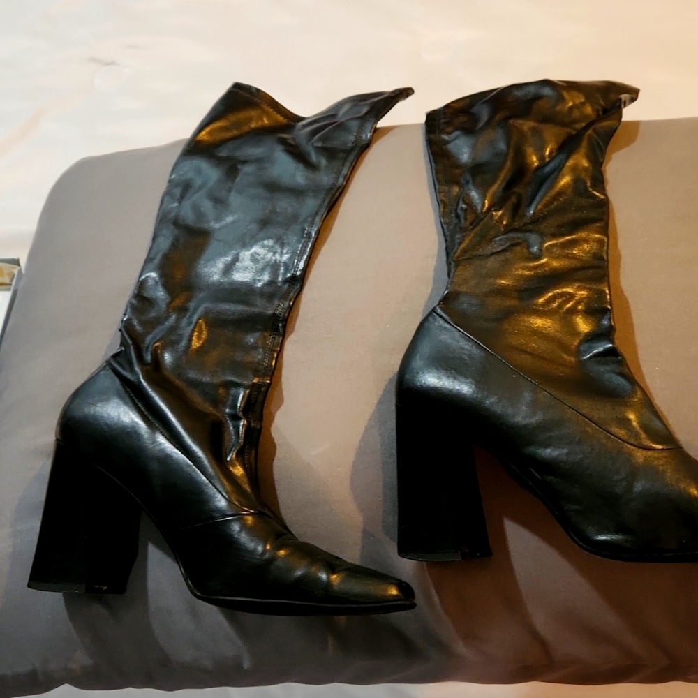 Black Leather Boots (no zipper) 9.5